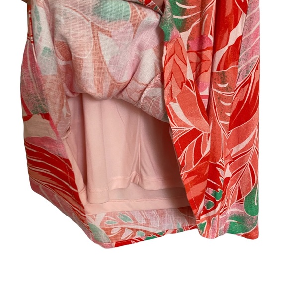 GB Gianni Bini Tropical Flounce Short Sleeve Tie Front Mini Dress NWT - Picture 6 of 8